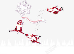 雪花插画飘雪冬季背景圣诞素材
