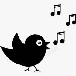 唱歌的鸟鸟儿歌唱的音符图标高清图片