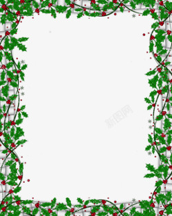 树藤框圣诞节装饰边框高清图片