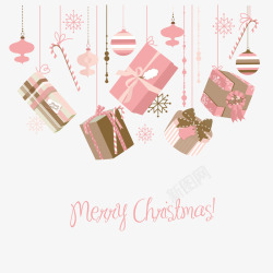 漂亮礼盒粉色日系圣诞元素高清图片