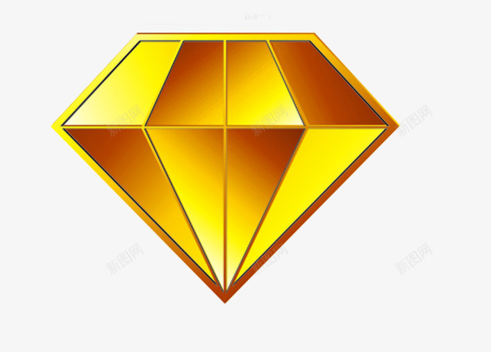 黄金钻石png免抠素材_新图网 https://ixintu.com 标志 装饰图案 金黄色的钻石 钻石
