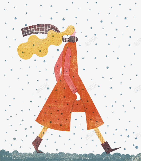 手绘穿风衣的女人png免抠素材_新图网 https://ixintu.com 创意设计 可爱卡片 手绘插画