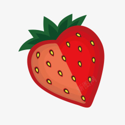 半个草莓手绘草莓高清图片