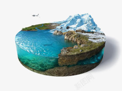 3d海洋画立体风景冰川高清图片