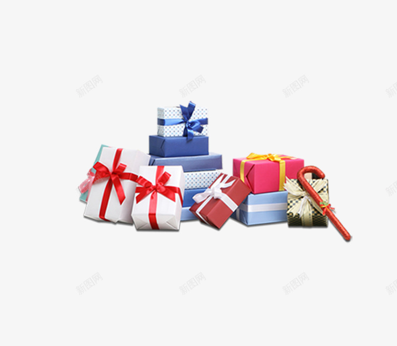 大堆的礼盒png免抠素材_新图网 https://ixintu.com 元旦 包装 圣诞节 惊喜 装饰图案