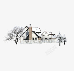 矢量小别墅雪地中的小别墅高清图片