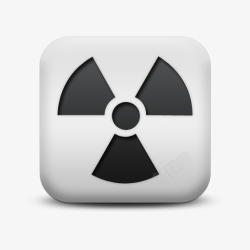 Radiation磨砂白广场图标标志警告辐射符号高清图片