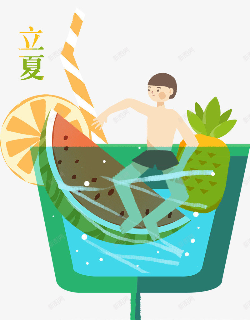 手绘装饰插图清凉夏日立夏装饰插png免抠素材_新图网 https://ixintu.com 夏日 手绘 手绘装饰插图清凉夏日立夏装饰插画免费下载 清凉 立夏 装饰插图 装饰插画