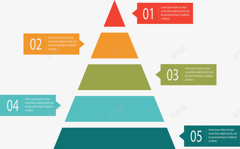 字塔形说明图表png免抠素材_新图网 https://ixintu.com ppt元素 图表 扁平