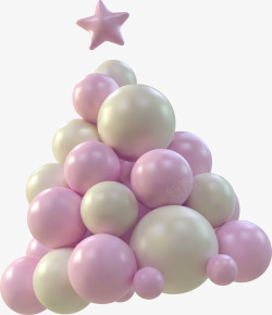紫色气球圣诞树素材
