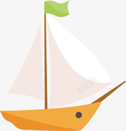 扁平化小船帆船高清图片