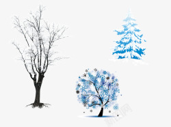 被雪覆盖的树素材