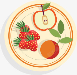 营养健康餐后水果矢量图素材