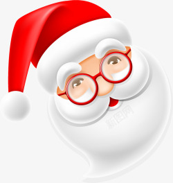 圣诞老人眼镜圣诞节圣诞老人头像高清图片