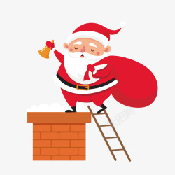 想要的圣诞老人上屋顶的圣诞老人矢量图高清图片