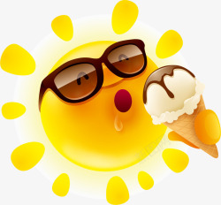 冰淇淋漫画可爱的卡通太阳高清图片