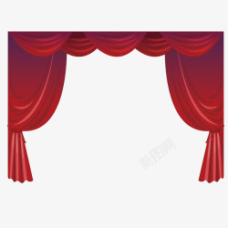 元旦舞台红色帷幔装饰高清图片