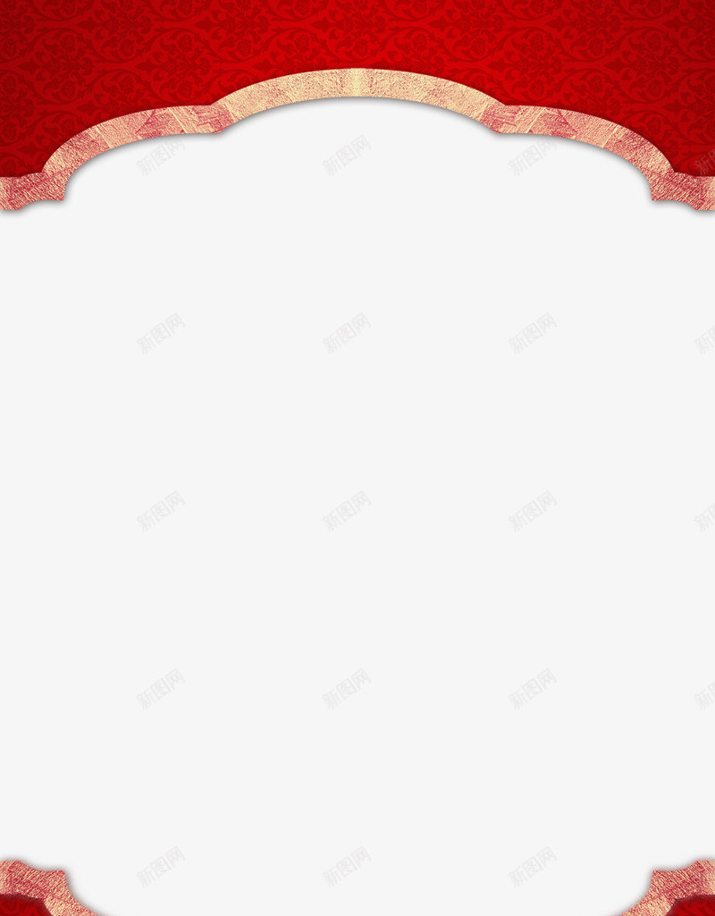红色中国风花纹框架png免抠素材_新图网 https://ixintu.com 中国风框架 古典框架 古典边框 红色框架 花纹装饰 边框纹理