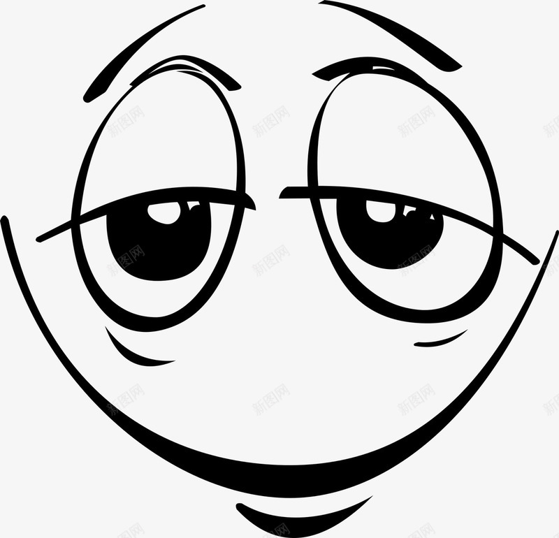 半闭眼睛的笑脸图标png_新图网 https://ixintu.com 下垂 微笑 眼睛 表情