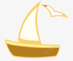 黄色天鹅黄色的小船矢量图高清图片