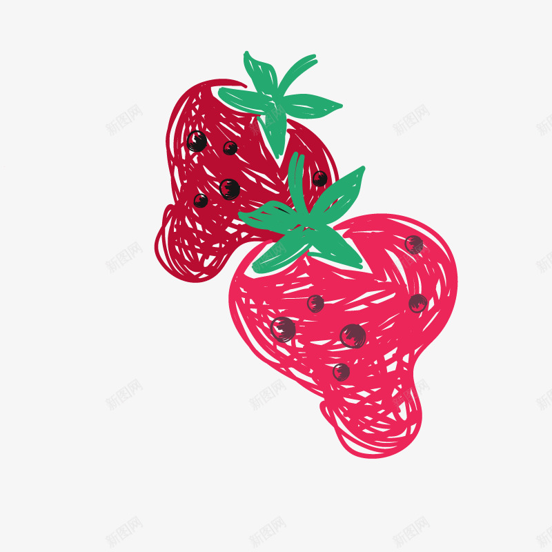 卡通水彩笔绘画水果草莓png免抠素材_新图网 https://ixintu.com 卡通 水彩笔 水果 绘画 草莓
