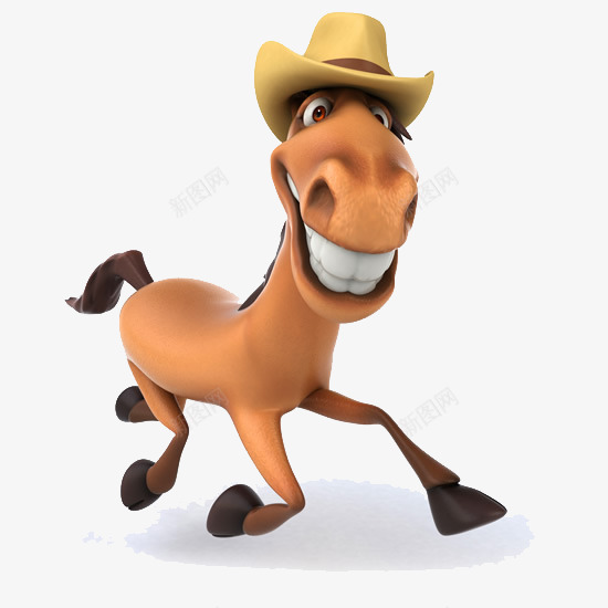 一只戴帽子的马png免抠素材_新图网 https://ixintu.com 一匹马 动物 卡通马 戴帽子的马
