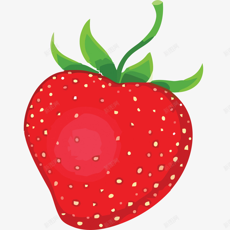 手绘一颗草莓png免抠素材_新图网 https://ixintu.com 素材 草莓