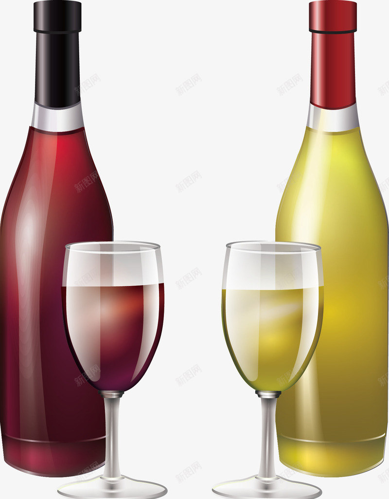 香槟美酒png免抠素材_新图网 https://ixintu.com 泳池派对 液体 玻璃杯 透明 酒瓶
