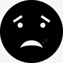 山楂Emoji填补牙齿担心黑色的表情符号图标高清图片