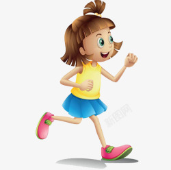 高兴的女孩锻炼跑步的女孩高清图片