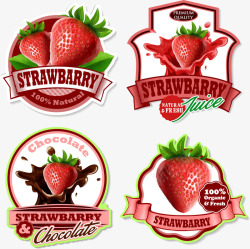 美味草莓标签素材