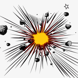 鎵嬬粯鐢靛姩杞爆炸火星款框涂鸦元素高清图片