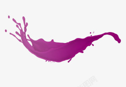 紫色墨汁溅落素材
