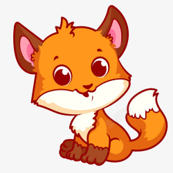 胖动物卡通手绘橙色的小狐狸矢量图高清图片