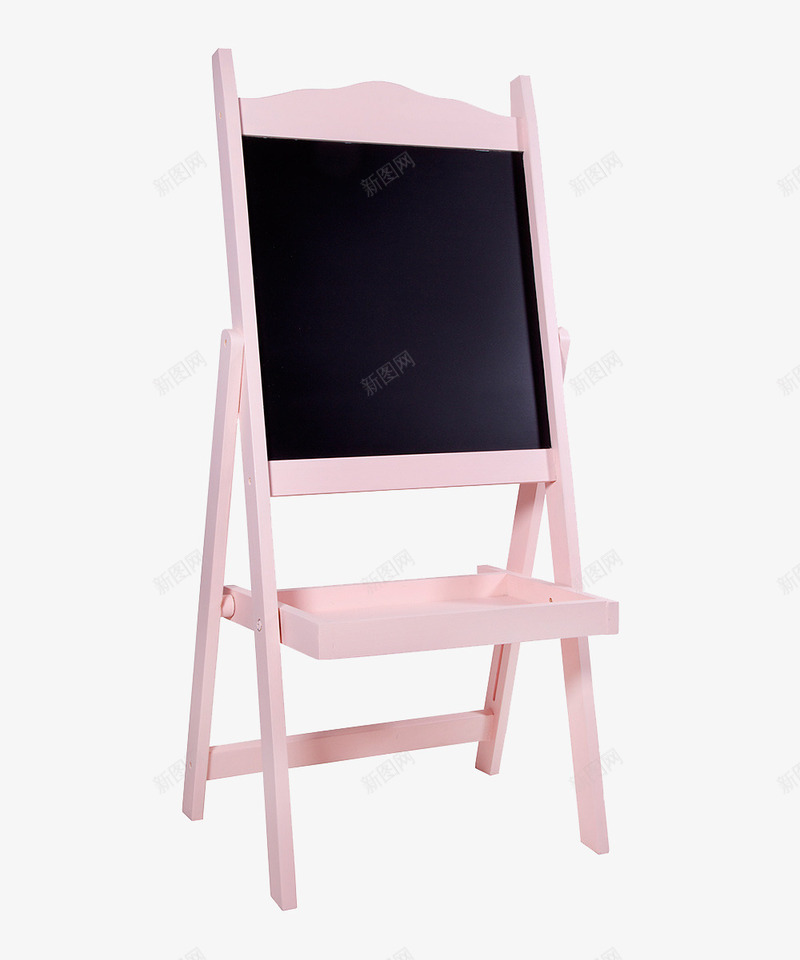 粉红色的立体黑板架png免抠素材_新图网 https://ixintu.com 儿童玩具 儿童画板 画架 黑板
