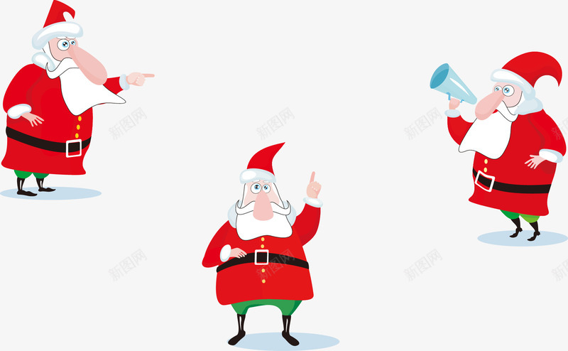 圣诞老人动作元素png免抠素材_新图网 https://ixintu.com 圣诞老爷爷 圣诞节 夸张表情 扁平化风格 红色