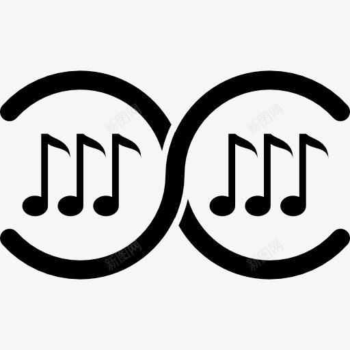 音乐DNA图标png_新图网 https://ixintu.com DNA 注意 笔记 符号 音乐 音符