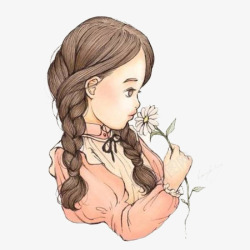 麻花装饰小清新的公主高清图片