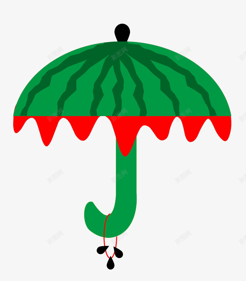 可爱的西瓜伞png免抠素材_新图网 https://ixintu.com 伞 卡通 可爱 西瓜