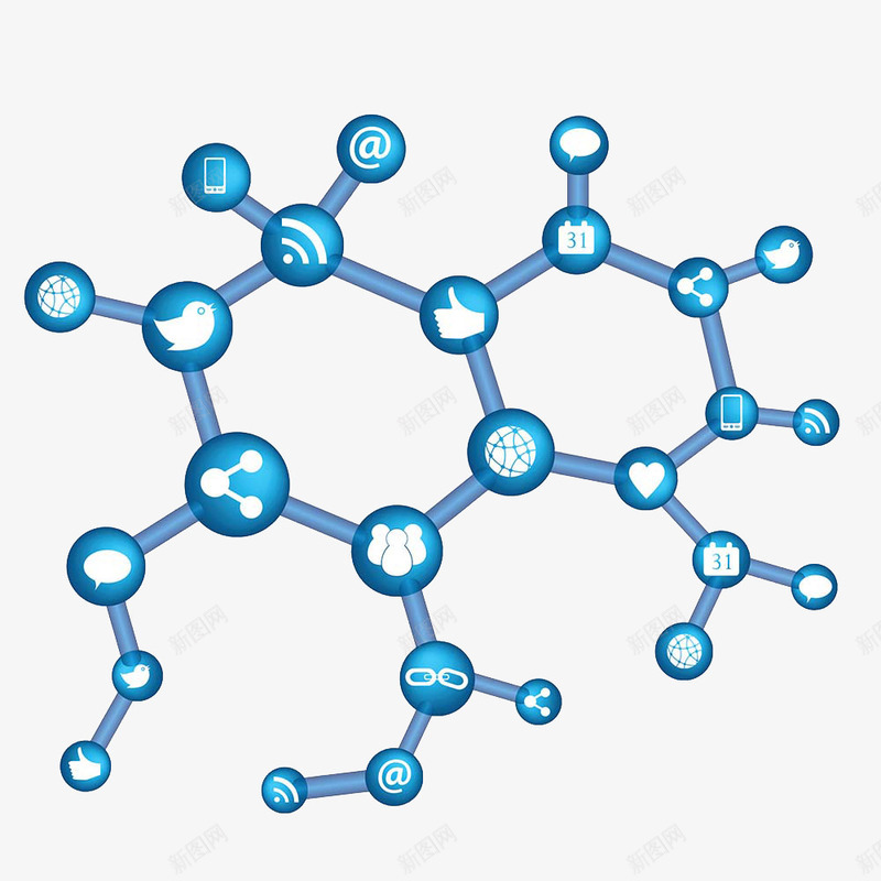 分子png免抠素材_新图网 https://ixintu.com DNA 元素 分子 化妆品 化学 原子 基因 实验 成分 水珠 科学 科技感 蓝色