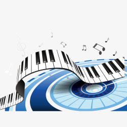钢琴创意音乐矢量图素材