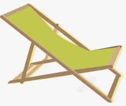 绿色纯色沙滩椅矢量图素材