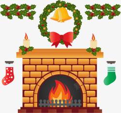 火炉圣诞节图片温暖圣诞节火炉高清图片