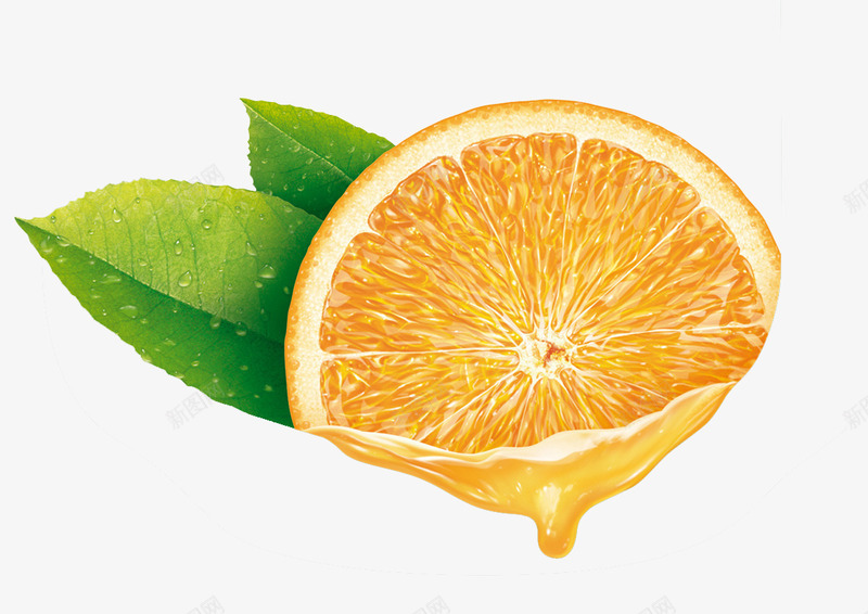 水果叶子图案png免抠素材_新图网 https://ixintu.com 叶子图案 果汁 橙子 水果