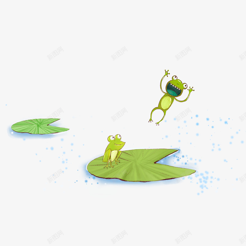荷叶上的青蛙png免抠素材_新图网 https://ixintu.com png图形 png装饰 动物 荷叶 装饰 青蛙