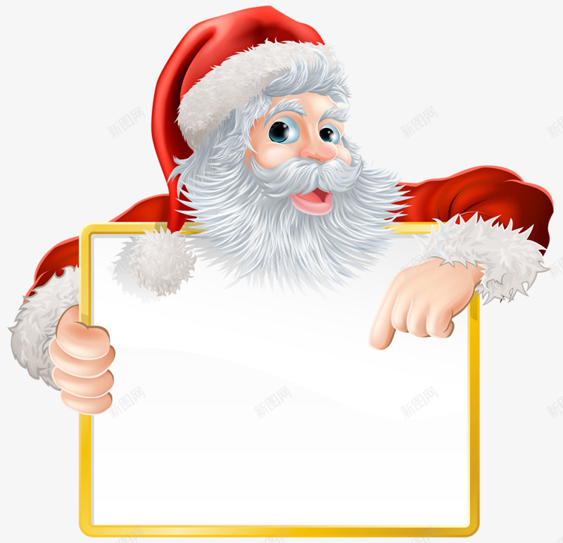 圣诞老人边框png免抠素材_新图网 https://ixintu.com 圣诞老人 白胡子 红色 老爷爷 边框