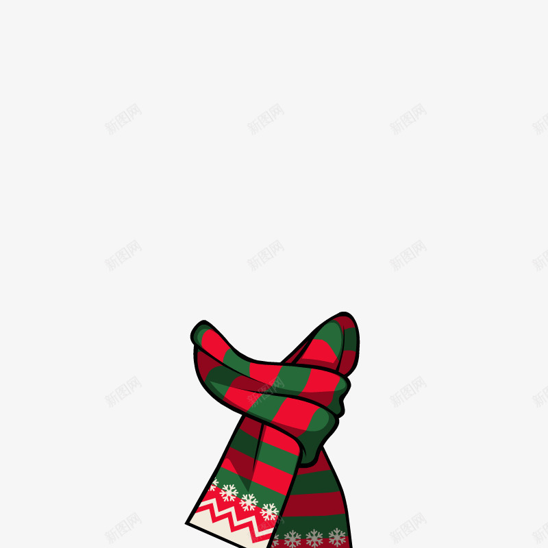 卡通版圣诞节的围巾png免抠素材_新图网 https://ixintu.com 卡通手绘 围巾 彩色围巾 线条 装饰图 雪花
