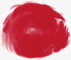 红色圆球水彩笔刷素材