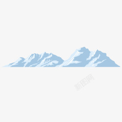 首尔积雪皑皑的山峰矢量图高清图片