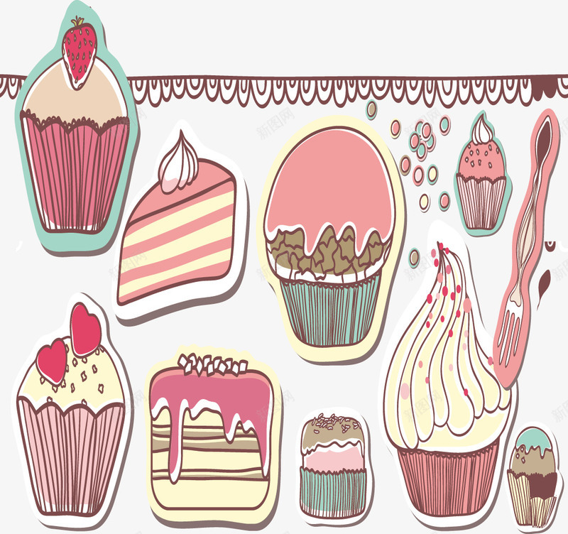奶油冰激凌png免抠素材_新图网 https://ixintu.com 刀叉 女生最爱的食品 奶油冰激凌 美食街 草莓蛋糕